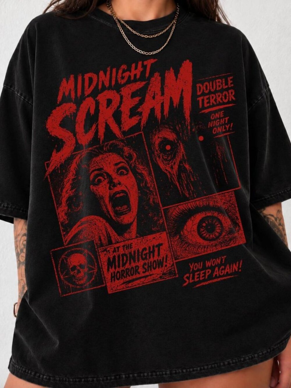 Vintage Horror Show Retro 90s Halloween Tee